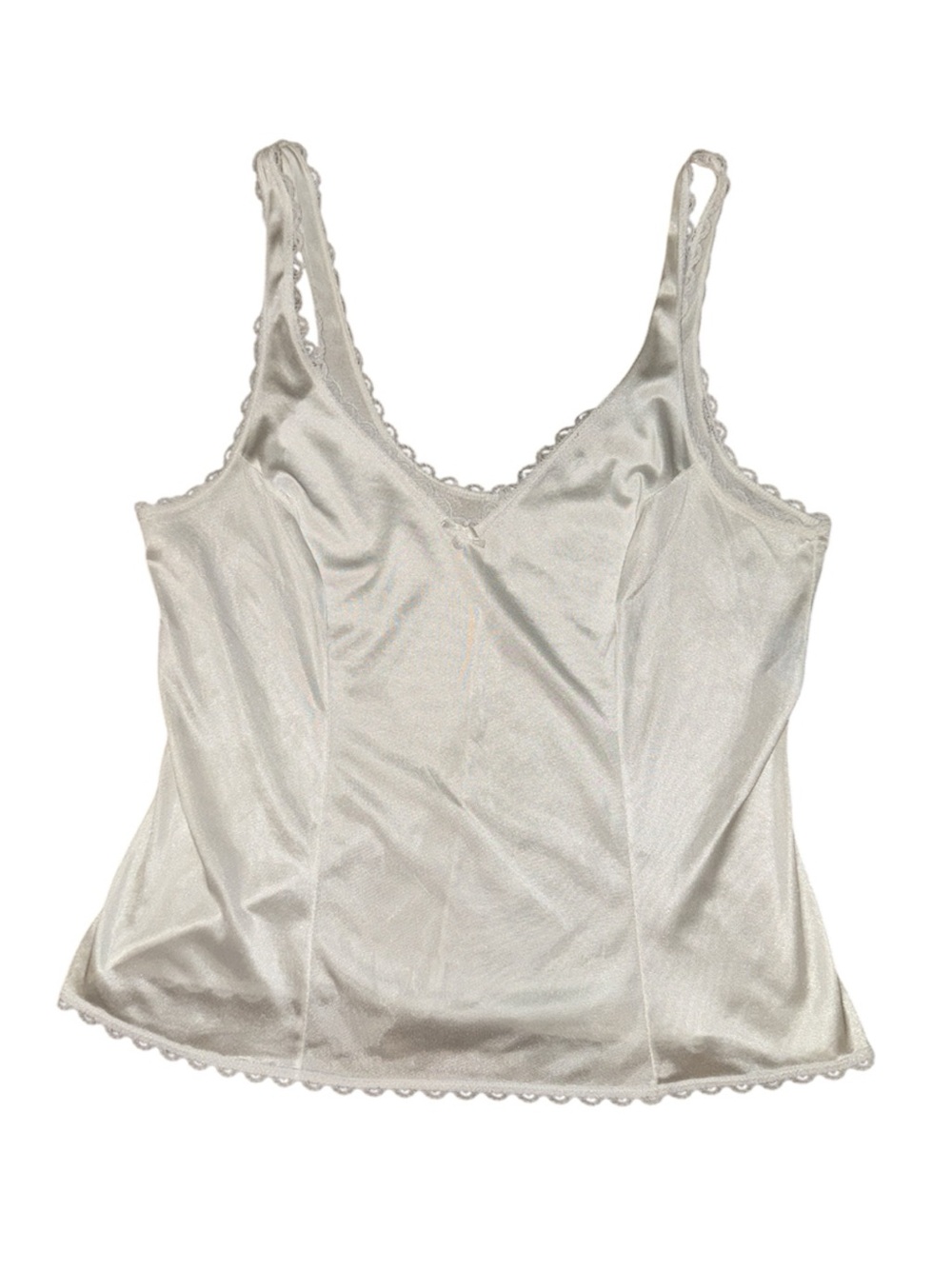 Vintage Warner’s Perfect Measure White Nylon Cami Slip Tank Top Size 34 USA